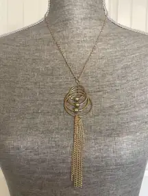 Gold Circle Drop Necklace