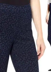 SPANX Jean-ish‎ Ankle Legging High Rise Pull On Jeans Blue Leopard Denim M