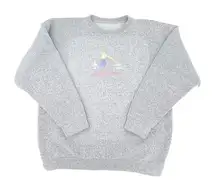 Vintage Retro Embroidered North Carolina Super Soft Grey Crewneck Sweatshirt