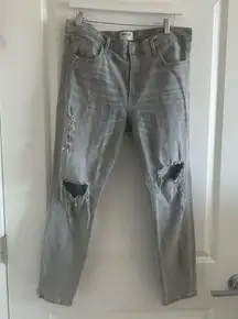 Agolde Sophie High Rise Crop Skinny Jean Gray 31