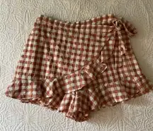 Orange and White Skort