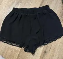 Lush size small super comfy elastic waist band shorts with lace on the bottom