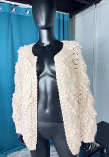 Chicwish Women's Knit‎ Popcorn Cardigan Cozy Open Front Beige Sweater one size