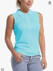 Sleeveless Golf Polo 50 SPF WOMAN’s Shirts - Size XL - aqua green