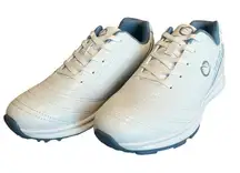 Thestron Golf Sneaker Womens 10-10.5 White Blue Shoe Low Top Cleated Lace Up