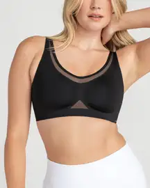 NWT Honeylove CrossFlex Activity Bra size large black runway
