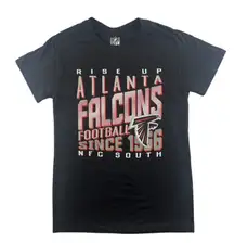 NFL Atlanta Falcons RISE UP NFC SOUTH Women's Short Sleeve T-Shirt in Black, S