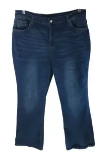 Shein Curve Womens Jeans Flare Embroidered Pockets Cross Stretch 4XL