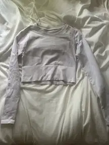 White OFFLINE by Aerie Sidewalk Seamless Long Sleeve Cropped T-Shirt