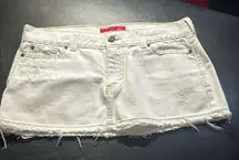 white denim mini skirt