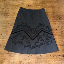 Loft  gray embroidered elevated basics business casual skirt