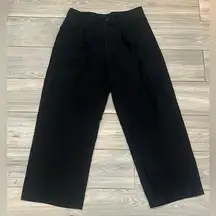 Wide Leg Black Business Casual Capris