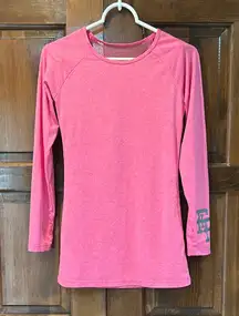 FiP Flex it Pink Long Sleeve Athletic Shirt Size XS Fishnet Mesh Back Thumbholes