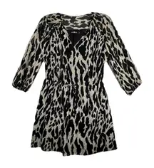 Alice & Trixie Dress‎ Womens Medium Black Cream Cheetah Leopard Mini Exotic Edgy