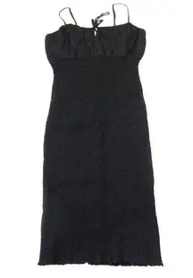 NWT J.Crew Smocked Linen in Black Tank Dress 14T