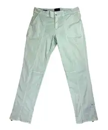 WHBM Sage Green Mid Rise Straight Crop Pants Pret-A-Pedi Size 10 Stretch Utility
