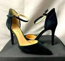 JESSICA SIMPSON CARLETTE WO SIZE 10 BBLACK SUEDE LEATHER UPPER 4.5” HEEL…