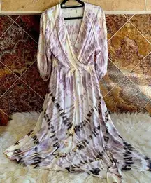 Young Fabulous & Broke Purple Yellow White Mauve Harvest Tie Dye Jillian Wrap