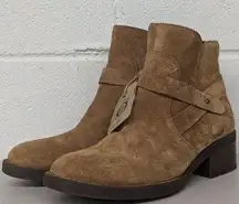 new nwt ankle Born woman's size 6.5 Tori tan suede leather heeled booties boots