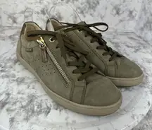 Mephisto Womens Nikita Zip Sneaker Size 8.5 Moss Green Nubuck Classic Comfort