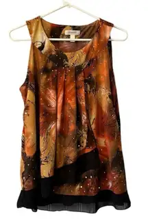 Dress Barn‎ Woman Pleated Sleeveless Blouse Size Petite PL Wedding Guest Office