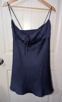 NWT Victoria Secrets Pink Mini Tencel Night Gown Women's Medium Navy Blue
