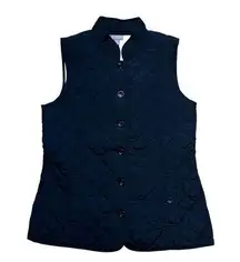 J. Jill Black Quilted Button Down Puffer Vest | Woman’s U.S. Small