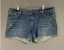 Vanity Light Wash Distressed Denim Jean Shorts Size 34