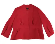 Halogen V-neck Blazer Jacket Women's Size XXL Dark Orange Coral Flowy Peplum‎