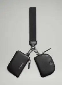 Lululemon Dual Pouch Wristlet Black Leather