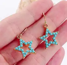 Resin Hollow Beaded Star Dangle Earrings