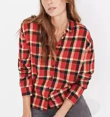 Madewell  Flannel Westlake Shirt in Newfield Plaid Red Size Small S EUC I2375