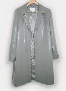 Anthropologie Mare Mare Jacket Gray Sequin Longline Preppy Retro Boho Medium