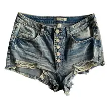 refuge Distressed 5 Button Front Cotton Mini‎ Shorts Size 6