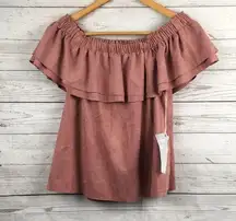 Young Fabulous and Broke Blush Ruffle Blouse