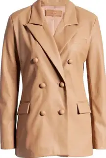 REVOLVE x Blank NYC • vegan leather double breasted blazer murky waters sz M