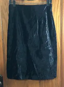 Vintage 90s Pencil Skirt Black Velvet Velour Norton McNaughton Sz 12