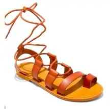 UNIVERSAL THREAD PAIGE STRAPPY COGNAC SANDALS 9