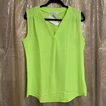 Jon + Anna Neon Yellow Lightweight Tanktop Blouse, L NWT