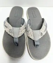 Sperry Womens Parrotfish Sandals Size 6 Gray White Braided Strap