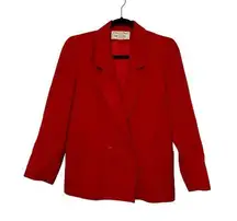 Christian Dior VTG  The Suit Petites Pure Wool Red Double Breasted Blazer Size 6