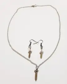 Silver Hand Made Necklace And Earring Set