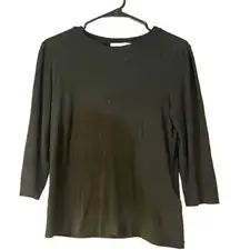 ba&sh‎ Women's Black Round Neck 3/4 Sleeve Casual Blouse Size 2