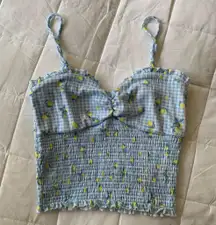 Wild Fable Blue and White Lemon Tank Top