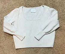 Lucky Brand Women's Ivory Scoop Neck Sweater