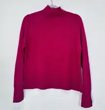 Field Gear 100% Cashmere Maroon Red Mockneck Sweater Minimalist Fall Essential S