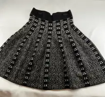 NWOT Anthropologie Moth SKATER SWEATER JAQUARD BLACK & WHITE M