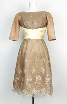 Vintage ✨ 1950’s Kay-Seliq Embroidered Organza Dress