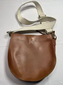 VTG Madewell The Transport Crossbody Saddle‎ Bag Brown Leather Adjustable Strap
