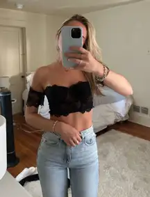 Black lace underwire top 